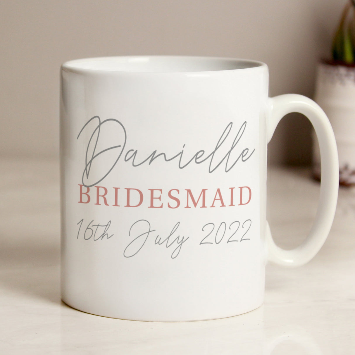 Personalised Grey & Blush Mug: 4 - Mugs By Gift Moments