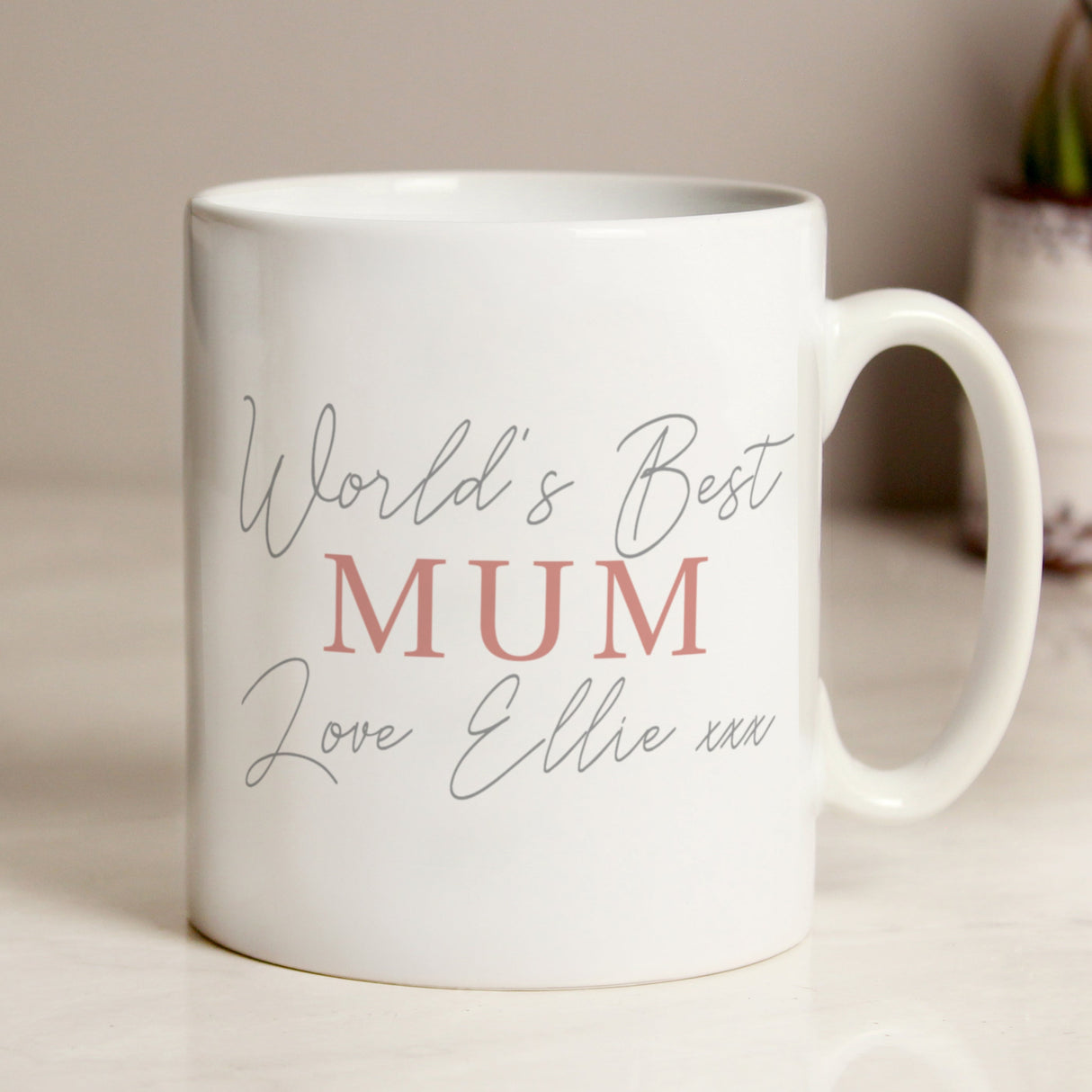 Personalised Grey & Blush Mug: 3 - Mugs By Gift Moments