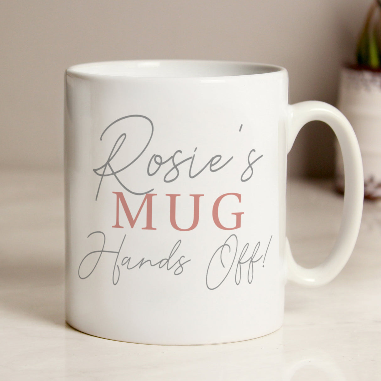 Personalised Grey & Blush Mug: 1 - Mugs By Gift Moments