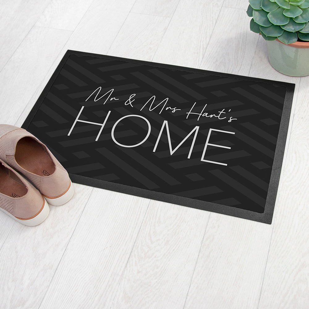 Personalised Grey Pattern Doormat: 5 - Doormats By Gift Moments