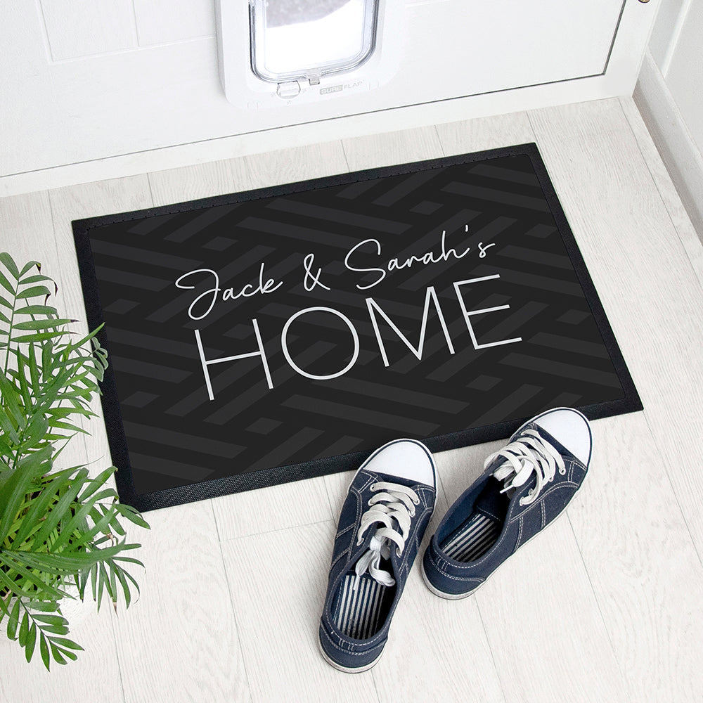 Personalised Grey Pattern Doormat: 1 - Doormats By Gift Moments
