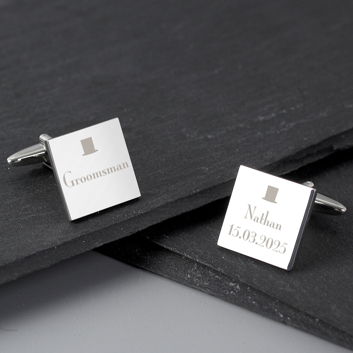 Personalised Groomsman Cufflinks: 2 - Cufflinks & Tie Slides By Gift Moments