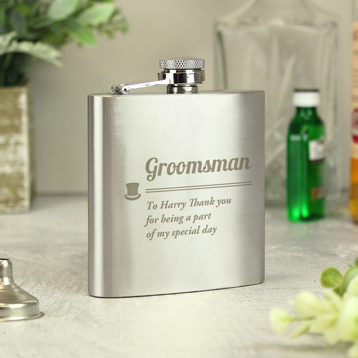 Personalised Groomsman Hip flask: 3 - Hip Flasks By Gift Moments