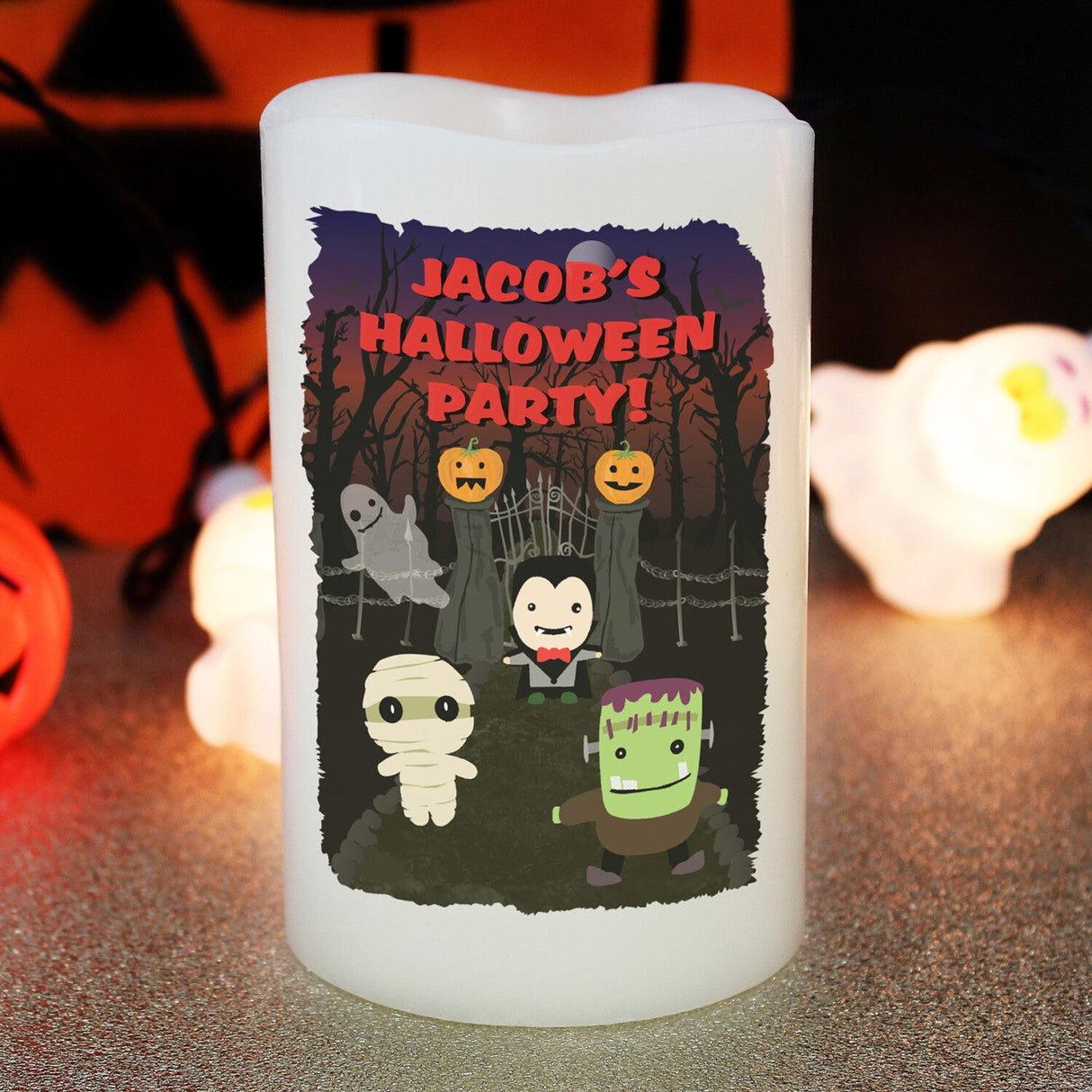 Personalised Halloween LED Candle: 1 - LED Lighting By Gift Moments