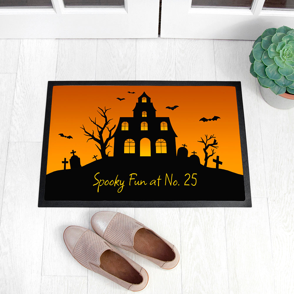 Personalised Halloween Spooky House Doormat - Shop Doormats At Gift Moments - 1