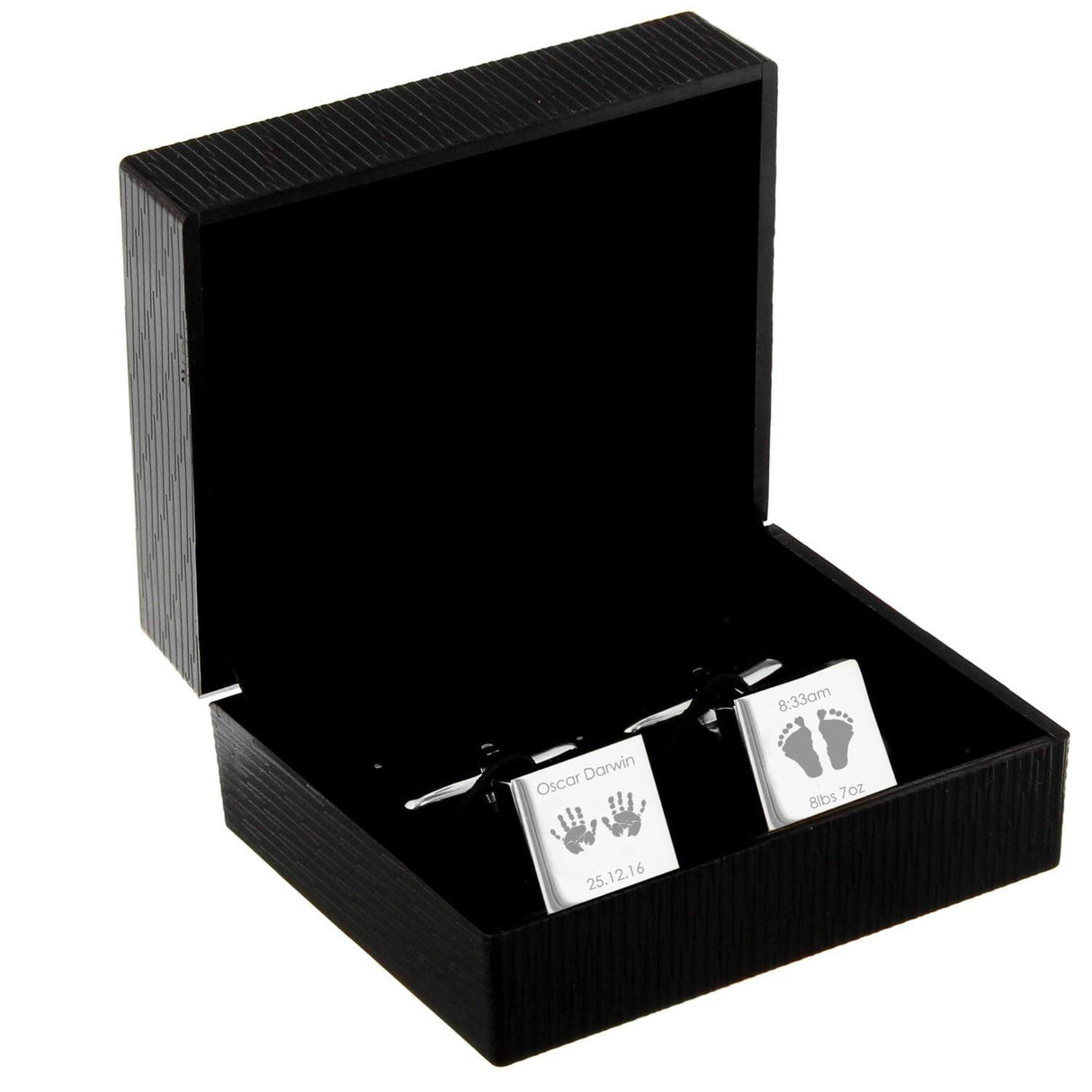 Personalised Hands and Feet New Baby Square Cufflinks: 4 - Cufflinks & Tie Slides By Gift Moments