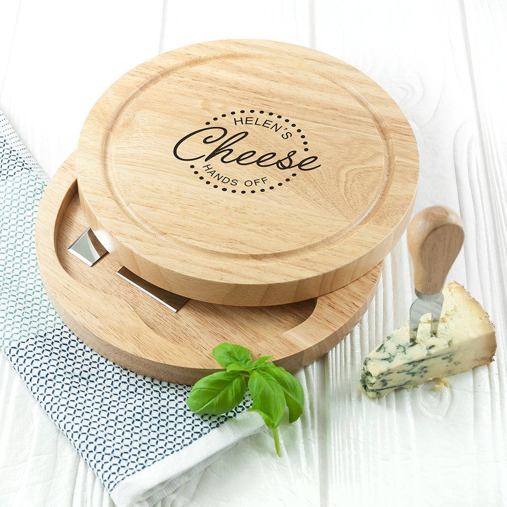 Personalised ’Hands Off’ Cheese Board Set: 3 - Cheese Boards By Gift Moments
