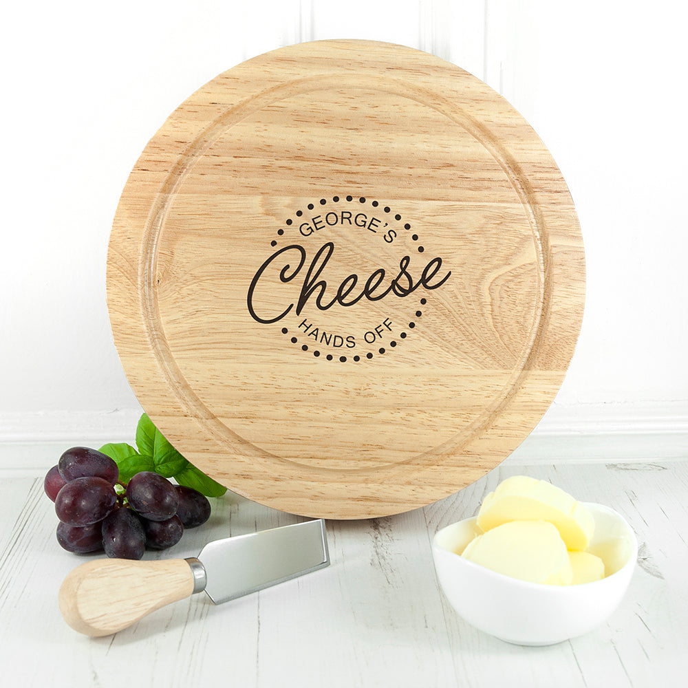 Personalised ’Hands Off’ Cheese Board Set: 5 - Cheese Boards By Gift Moments