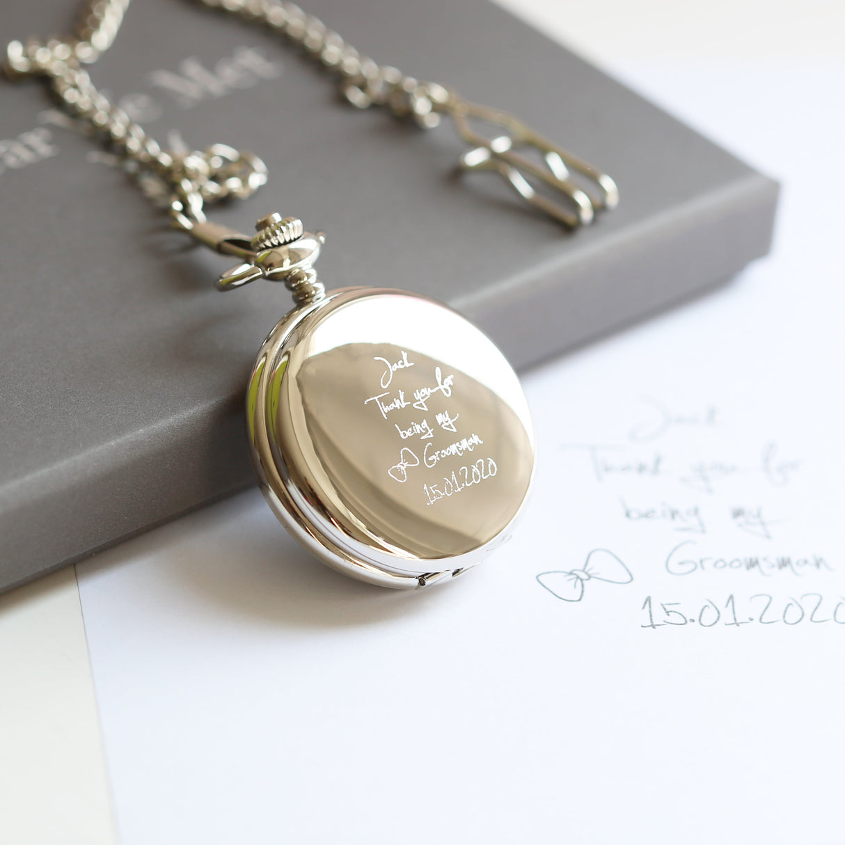 Personalised Handwriting Dual Opening Pocket Watch: 3 - Watches By Gift Moments