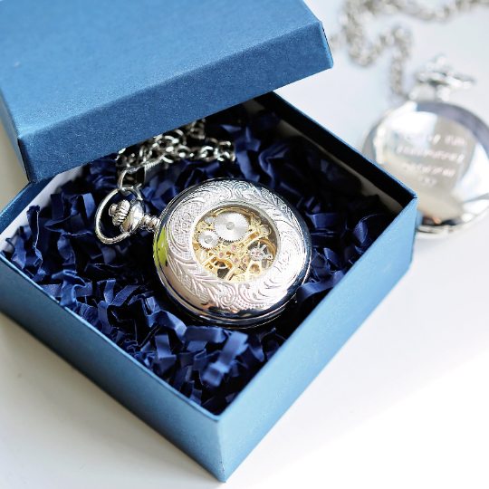 Personalised Handwriting Roman Skeleton Pocket Watch: 5 - Watches By Gift Moments