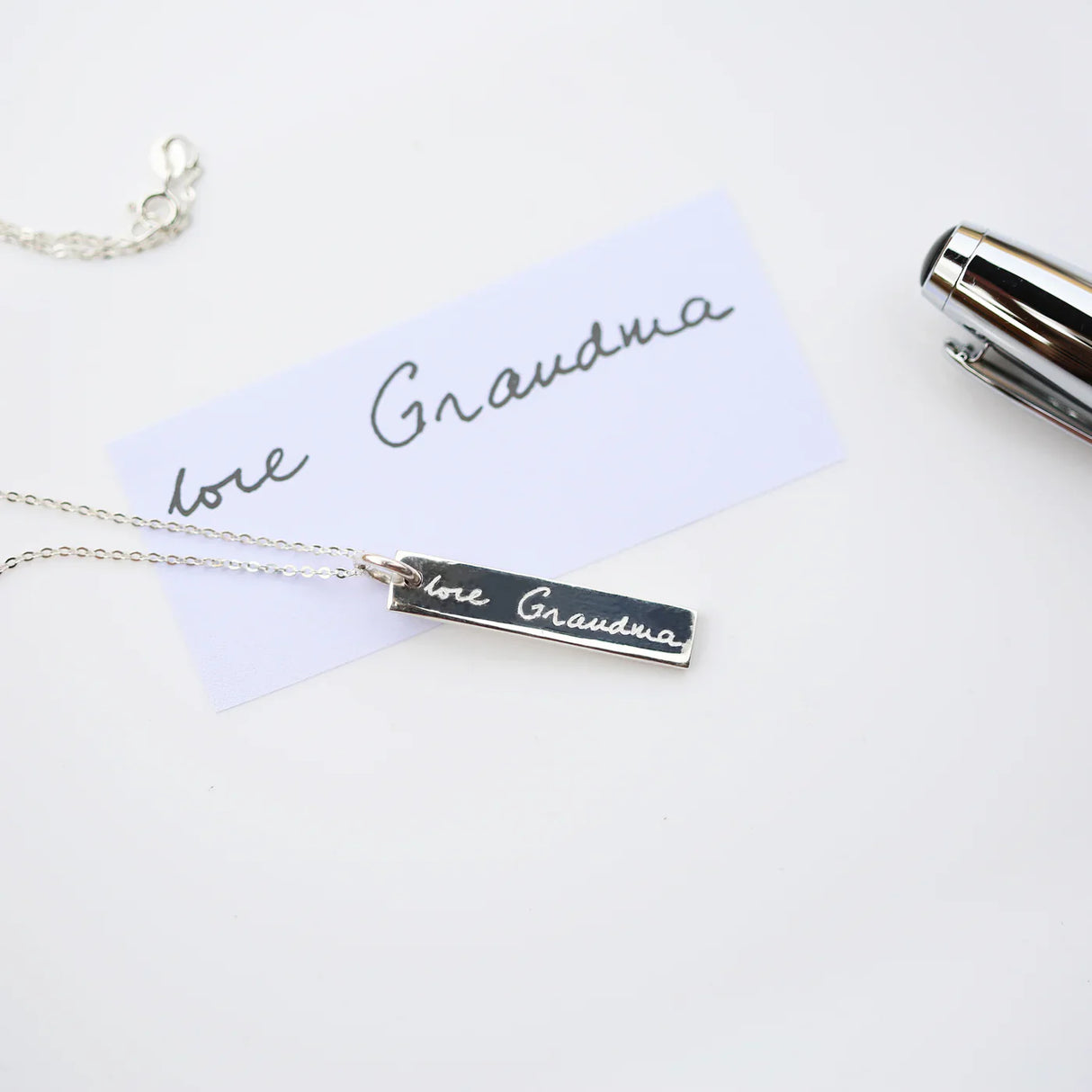 Personalised Handwriting Sterling Silver Bar Necklace - Shop Necklaces At Gift Moments - 3