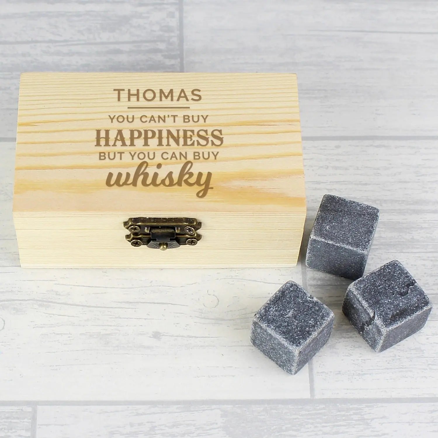 Personalised Happiness Whisky Stones: 2 - Barware By Gift Moments