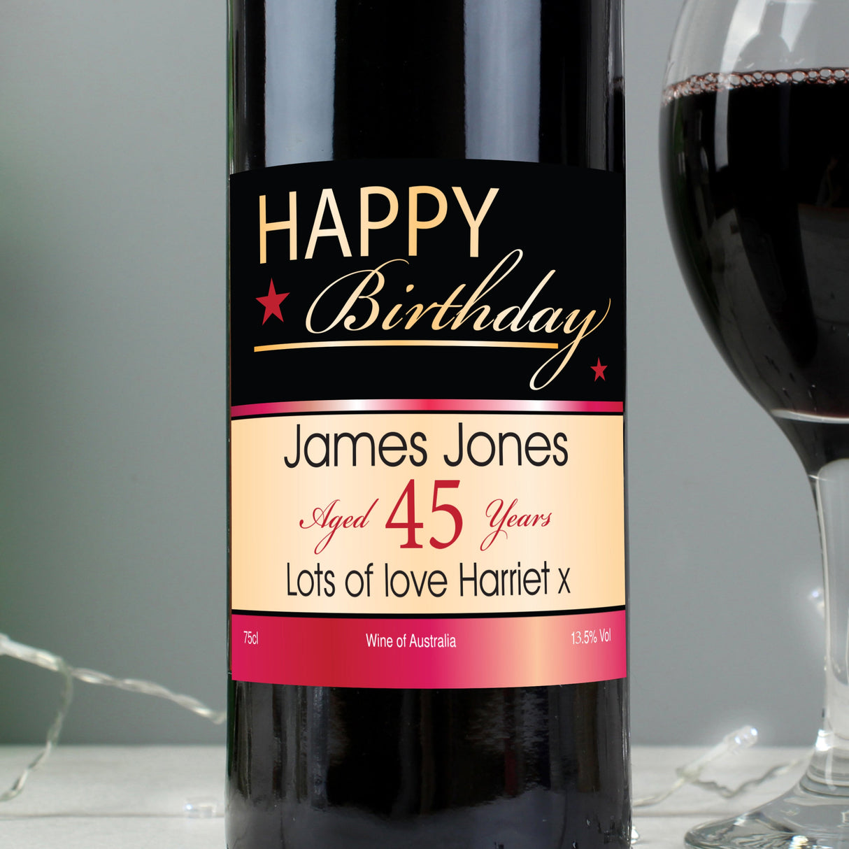 Personalised Happy Birthday Red Wine: 4 - Wine By Gift Moments