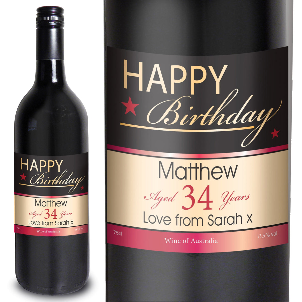 Personalised Happy Birthday Red Wine: 2 - Wine By Gift Moments
