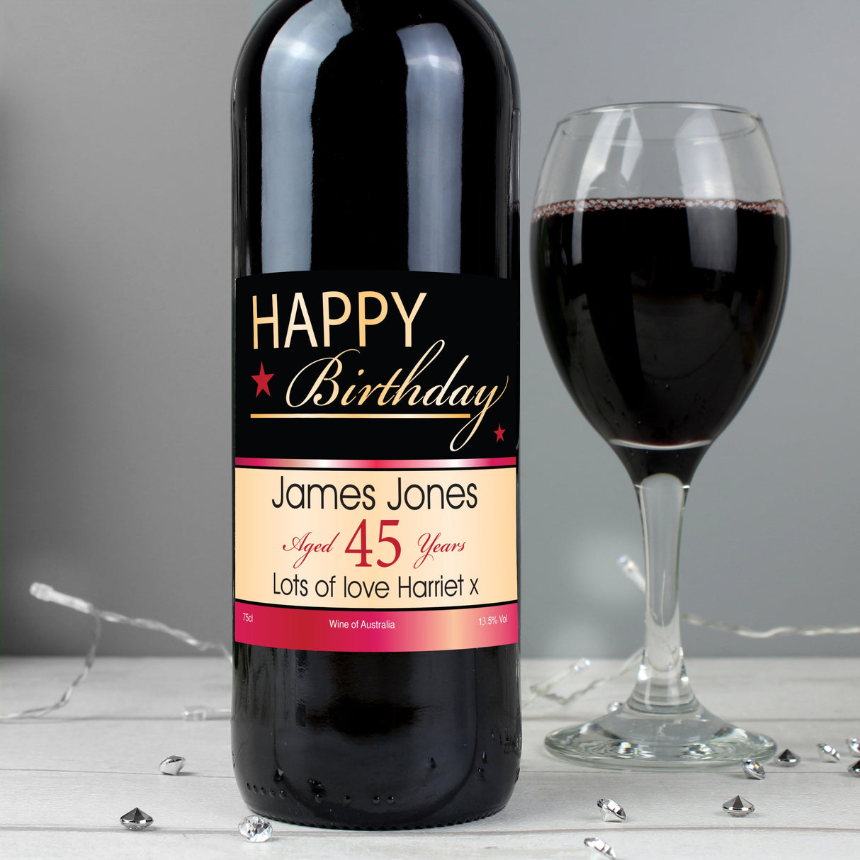 Personalised Happy Birthday Red Wine: 3 - Wine By Gift Moments