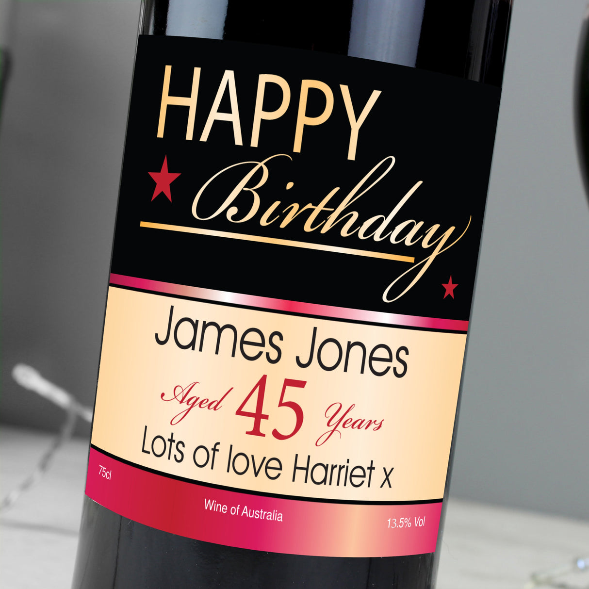 Personalised Happy Birthday Red Wine: 5 - Wine By Gift Moments