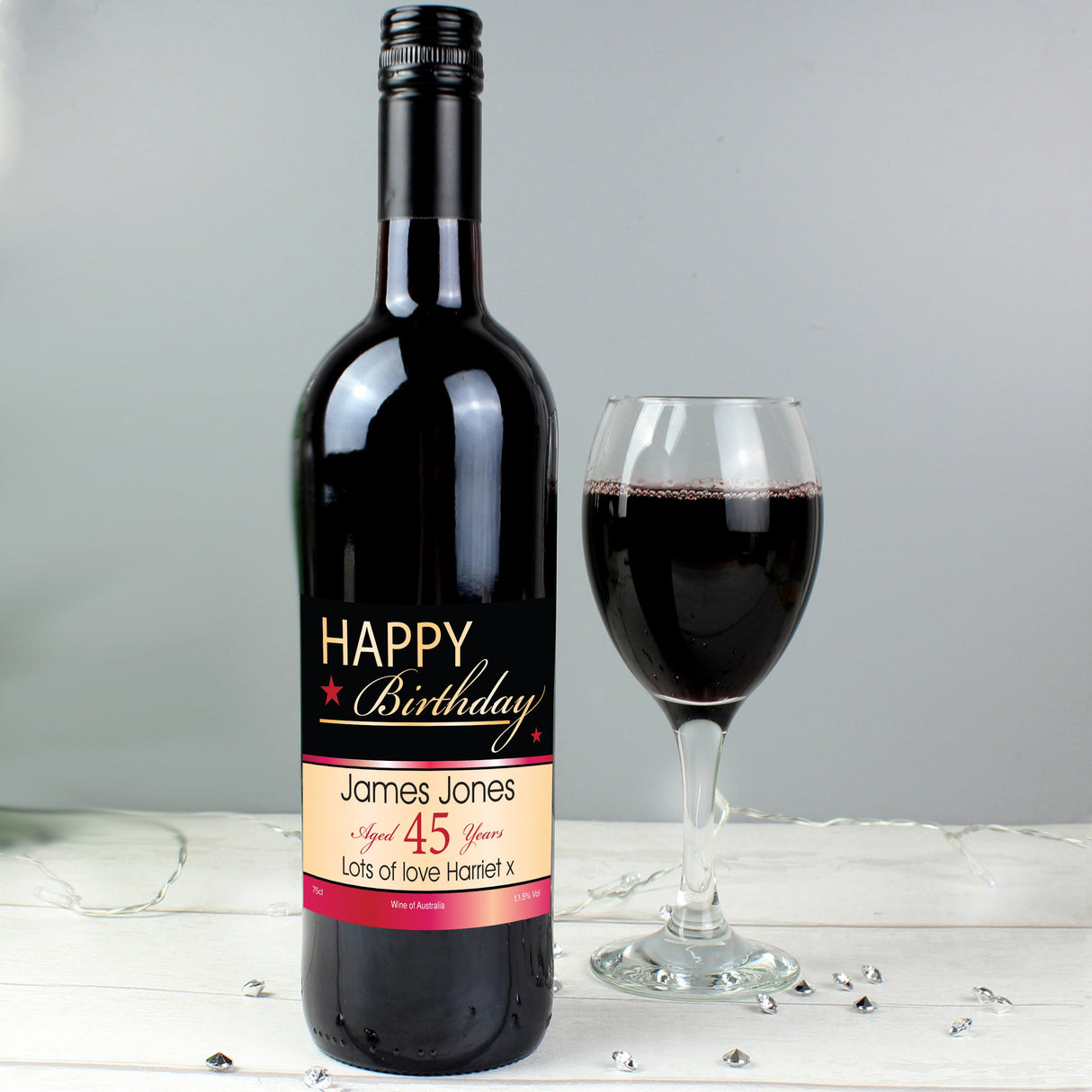 Personalised Happy Birthday Red Wine: 1 - Wine By Gift Moments