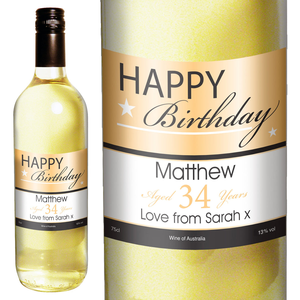 Personalised Happy Birthday White Wine: 2 - Wine By Gift Moments