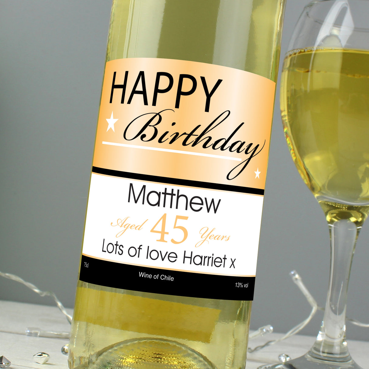 Personalised Happy Birthday White Wine: 5 - Wine By Gift Moments