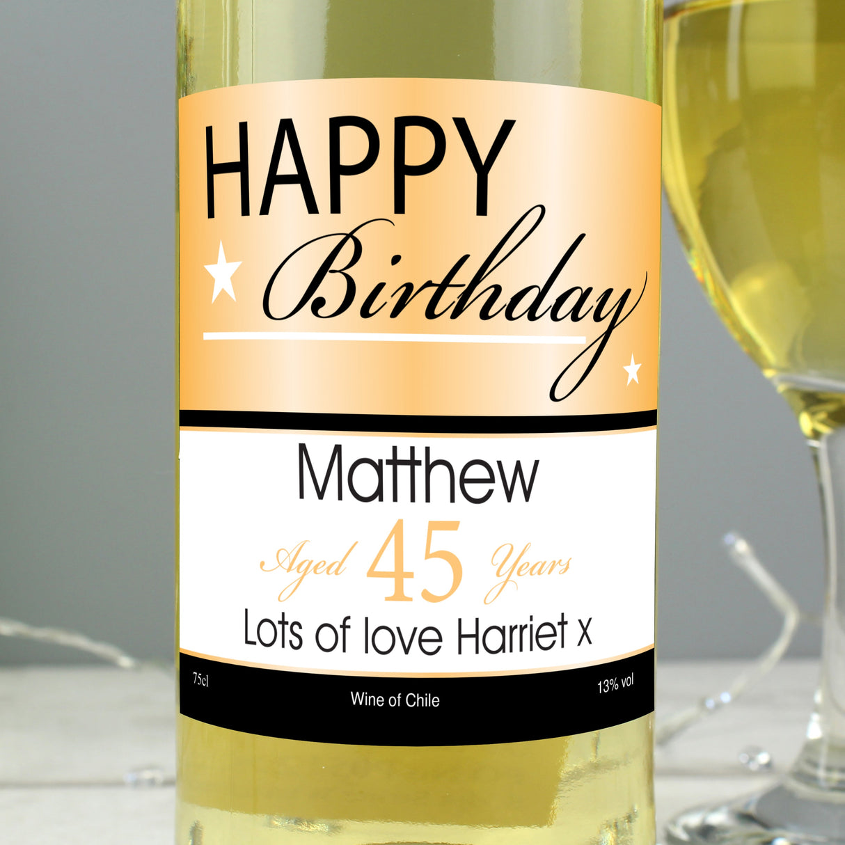Personalised Happy Birthday White Wine: 4 - Wine By Gift Moments