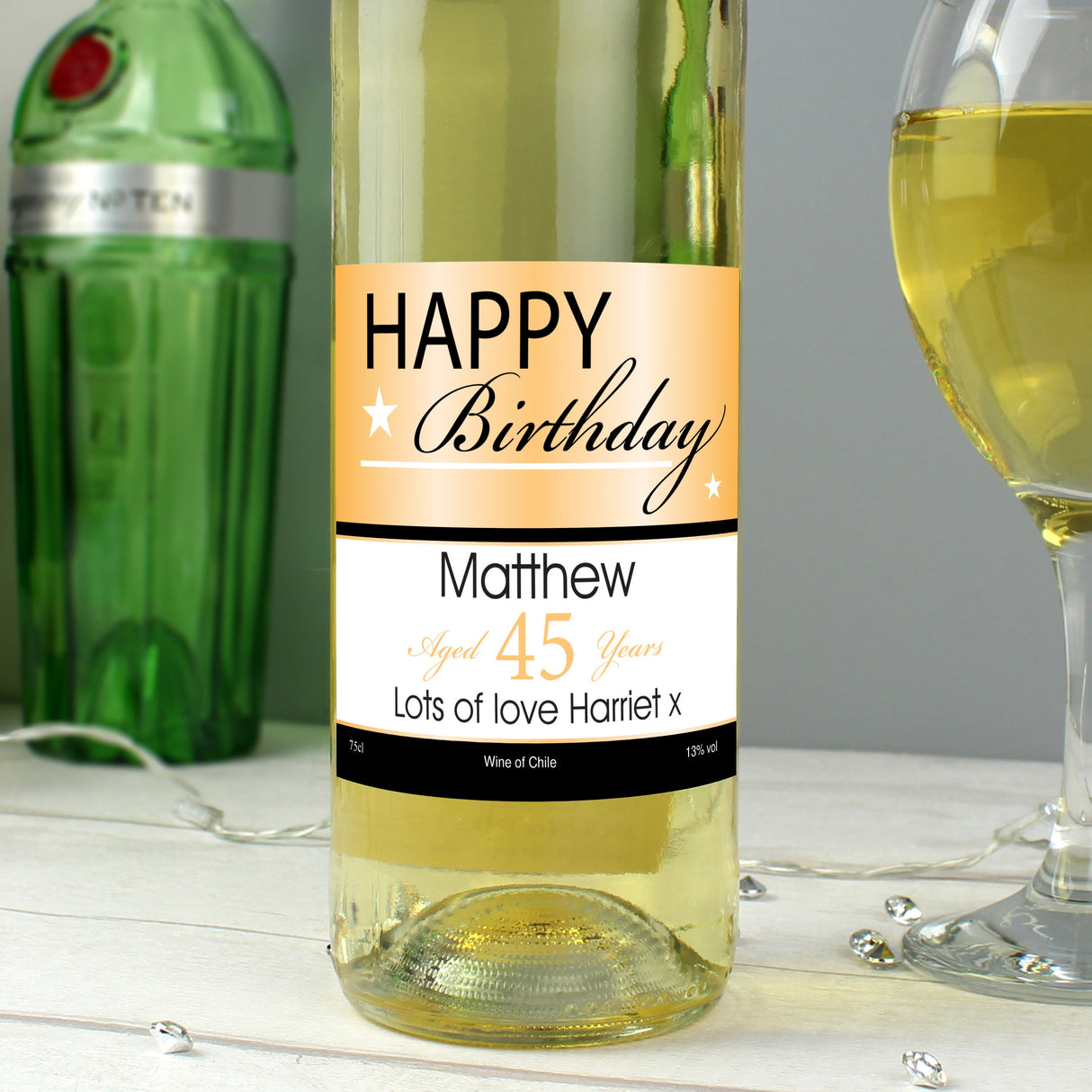 Personalised Happy Birthday White Wine: 3 - Wine By Gift Moments