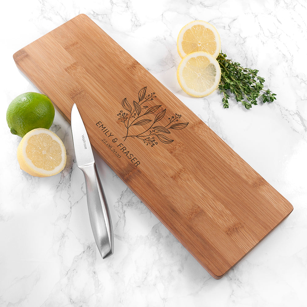 Personalised Happy Couple Bamboo Serving Board: 1 - Chopping Boards By Gift Moments