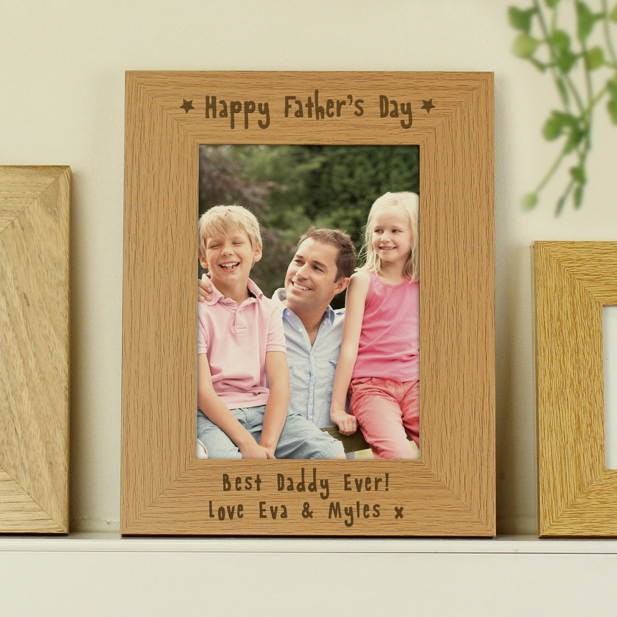 Personalised Happy Father’s Day 5x7 Oak Finish Photo Frame: 2 - Photo Frames By Gift Moments