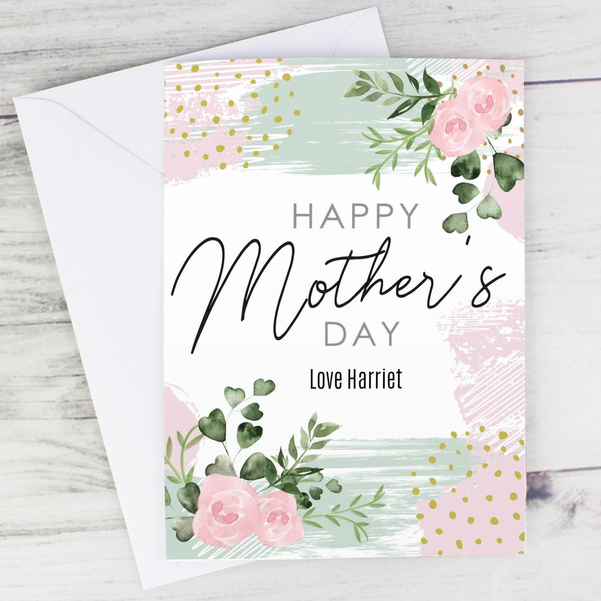 Personalised Happy Mothers Day Abstract Rose Card: 1 - Greeting Cards By Gift Moments