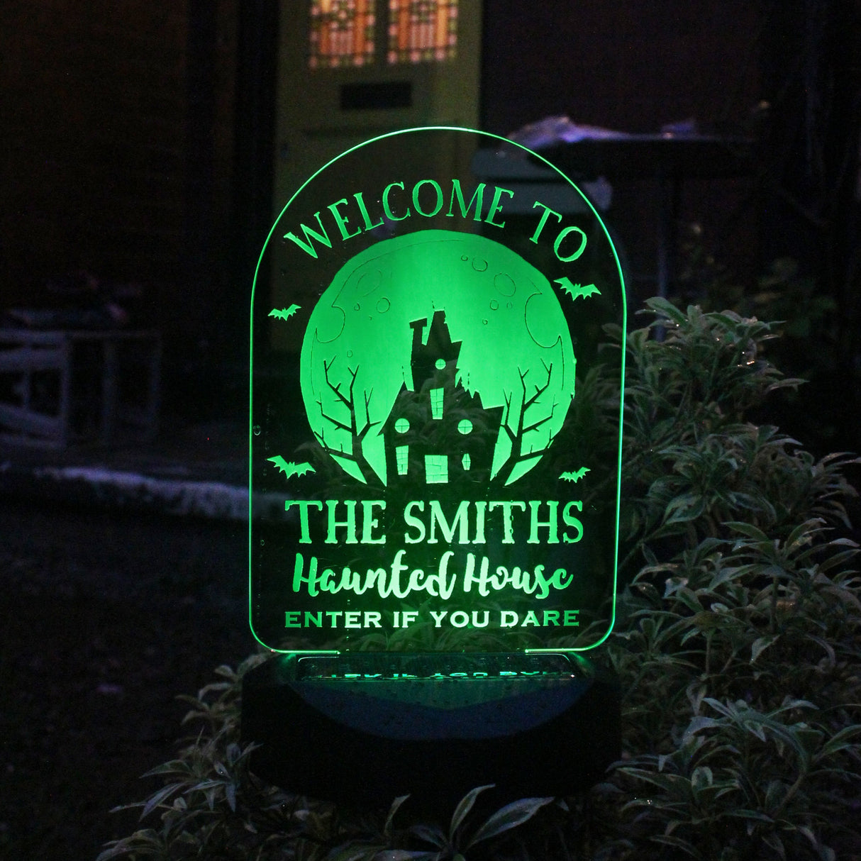Personalised Haunted House Halloween Solar Light: 5 - Solar Lights By Gift Moments