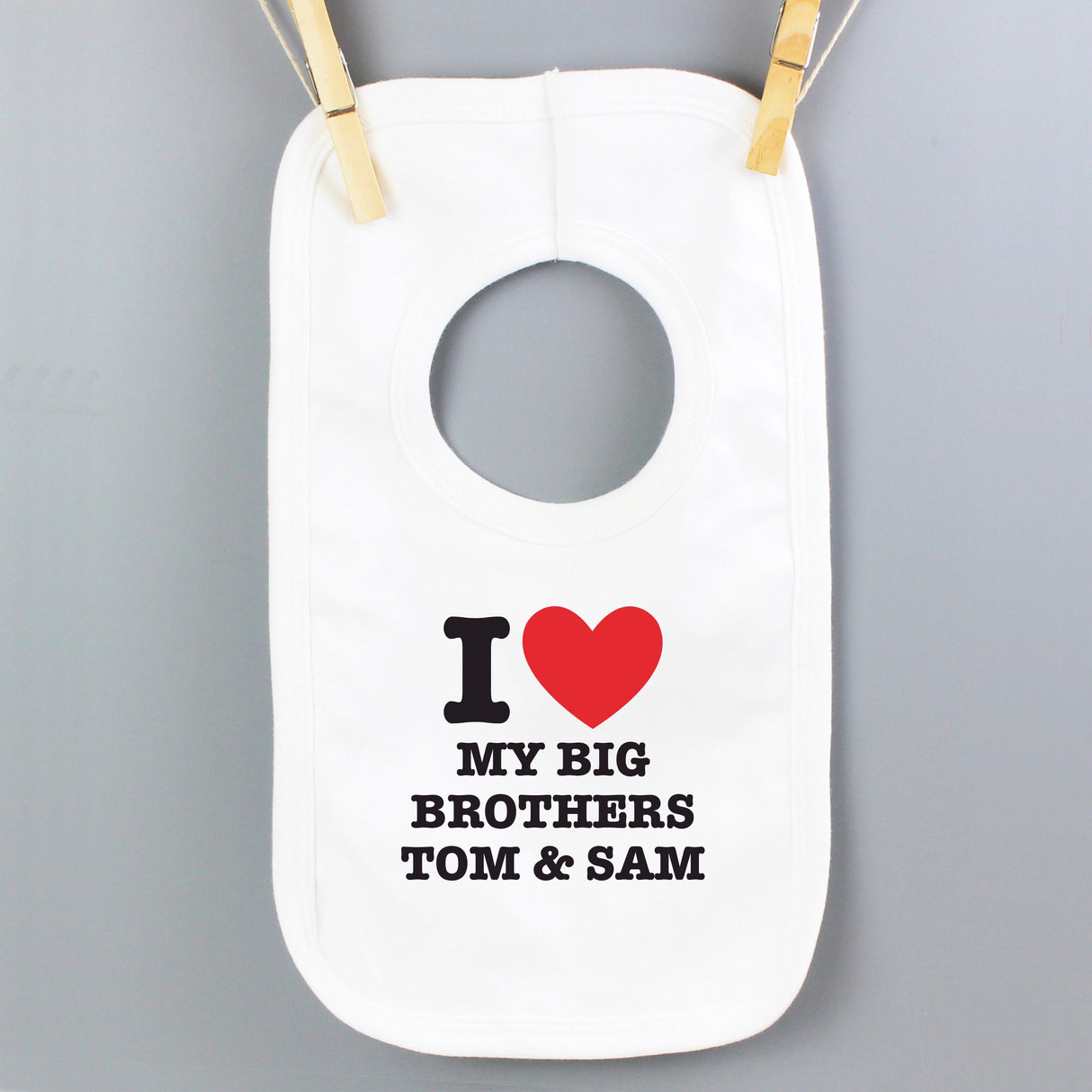 Personalised I HEART 0-3 Months Baby Bib: 4 - Baby Clothing By Gift Moments