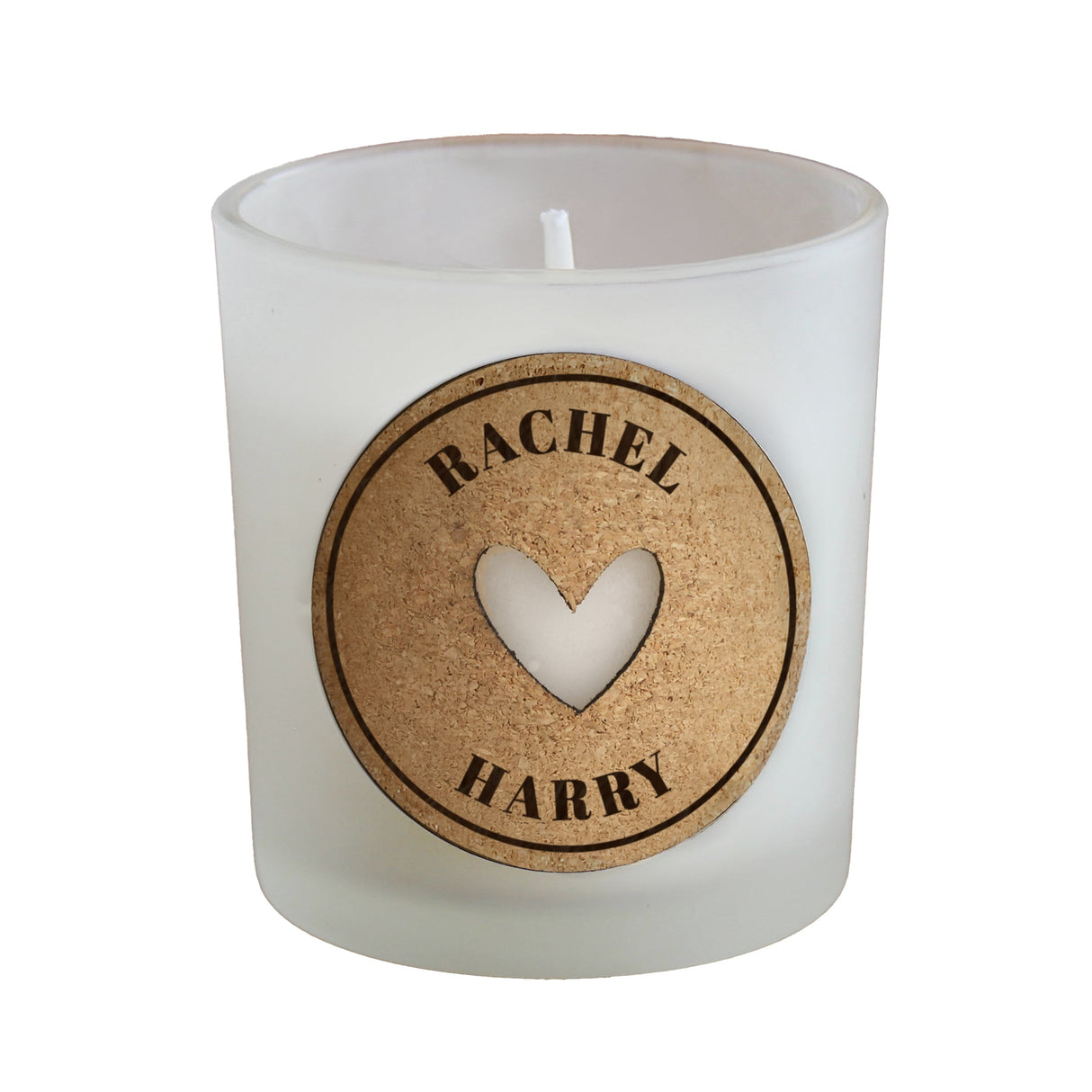 Personalised Heart Cork Label Candle Jar: 4 - Candles By Gift Moments