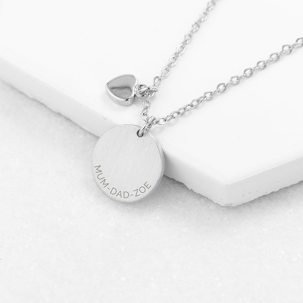 Personalised Heart and Disc Family Necklace Sets: 6 - Necklaces By Gift Moments