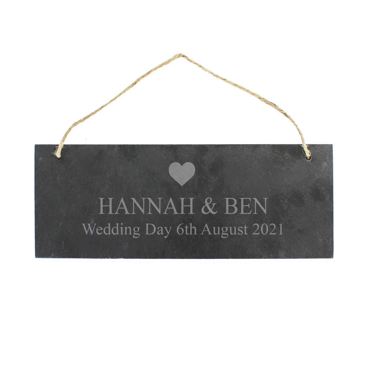 Personalised Heart Motif Hanging Slate Plaque: 2 - Signs & Plaques By Gift Moments