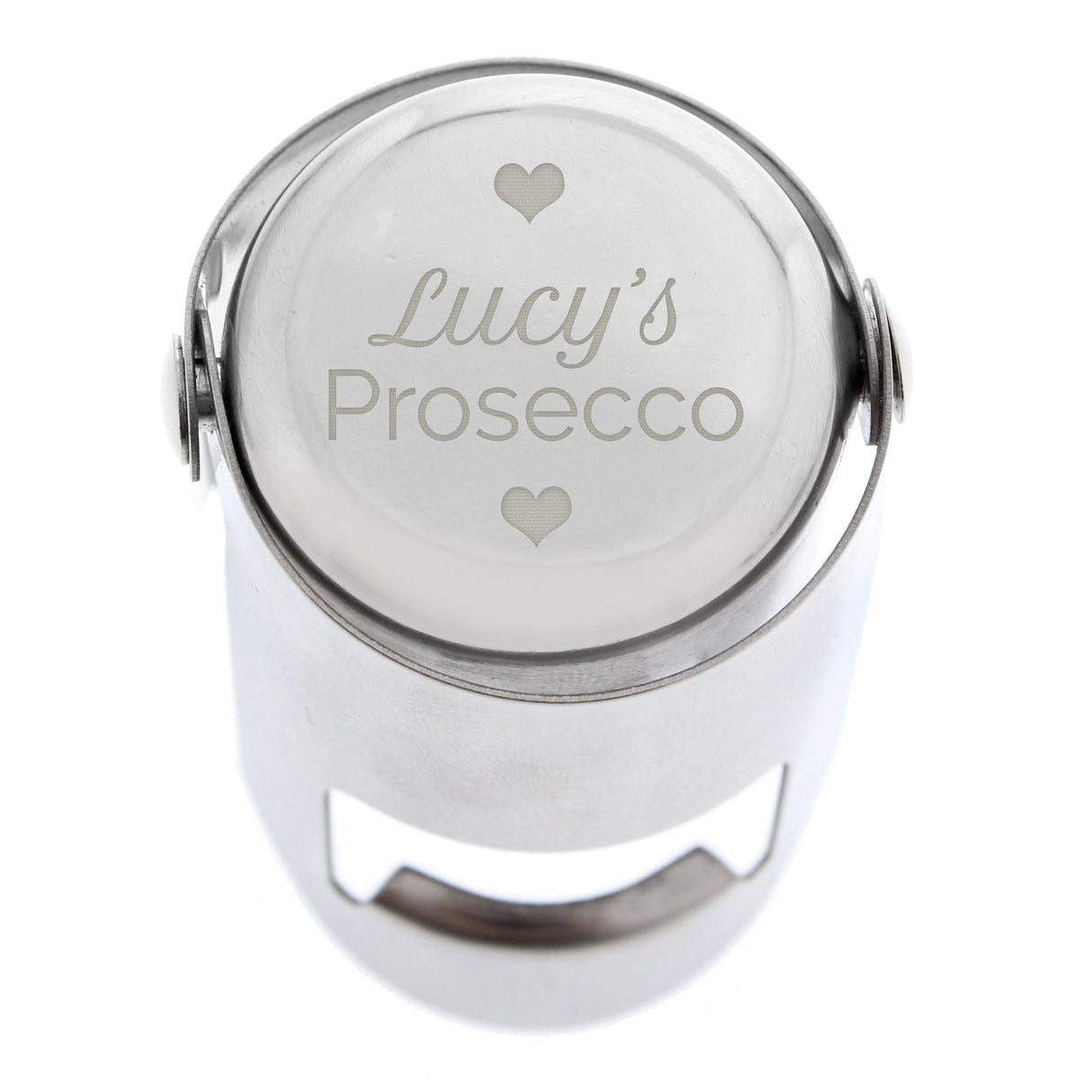 Personalised Heart Motif Prosecco Bottle Stopper: 2 - Barware By Gift Moments