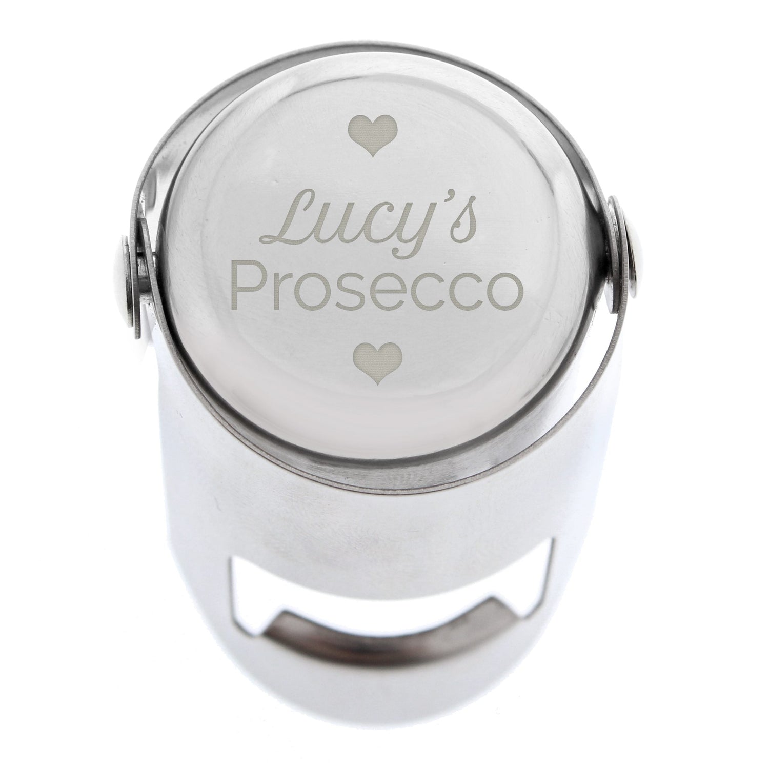Personalised Heart Motif Prosecco Bottle Stopper: 2 - Barware By Gift Moments