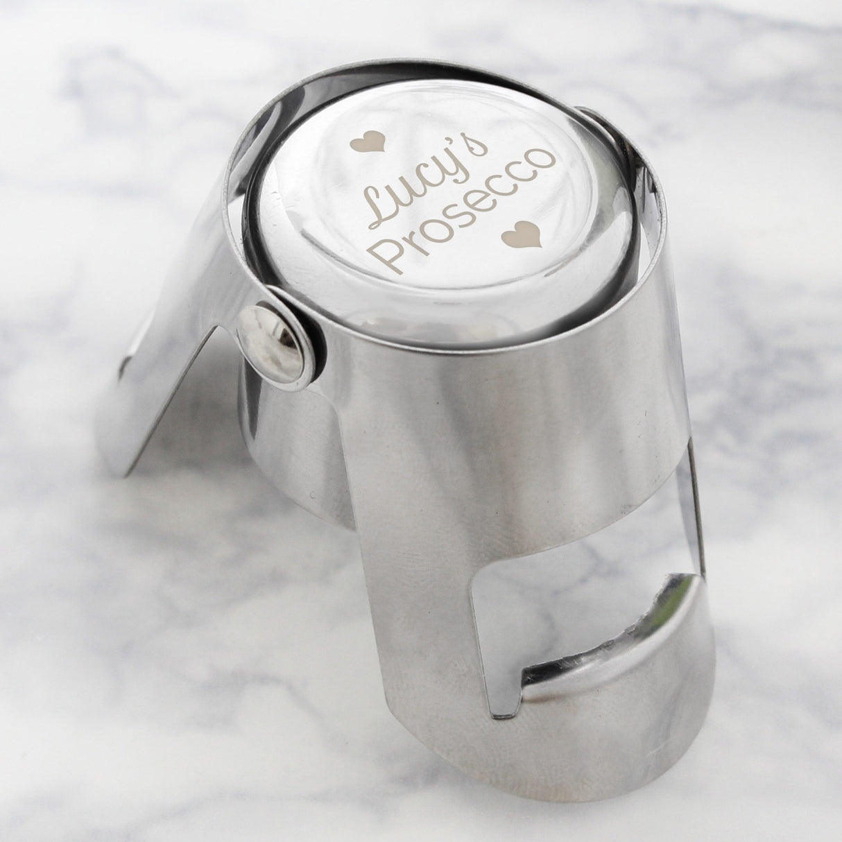 Personalised Heart Motif Prosecco Bottle Stopper: 1 - Barware By Gift Moments