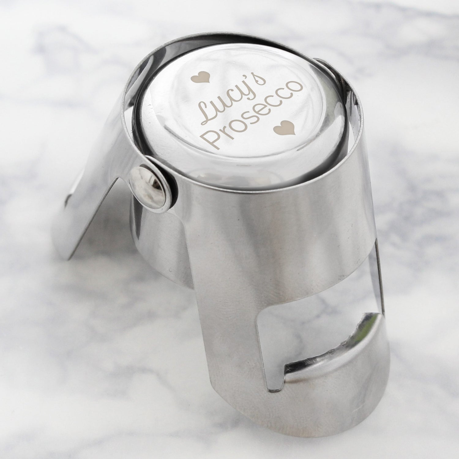 Personalised Heart Motif Prosecco Bottle Stopper: 1 - Barware By Gift Moments