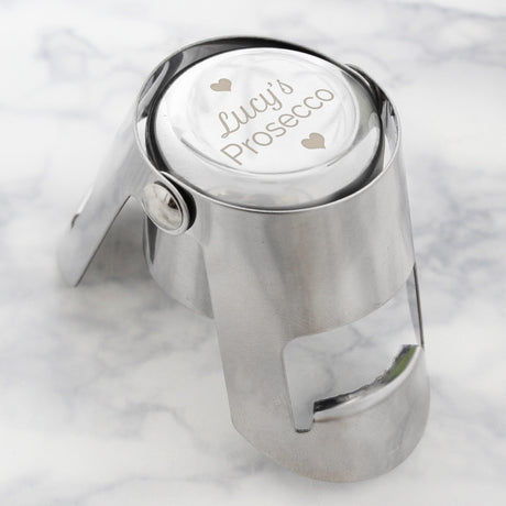 Personalised Heart Motif Prosecco Bottle Stopper: 1 - Barware By Gift Moments