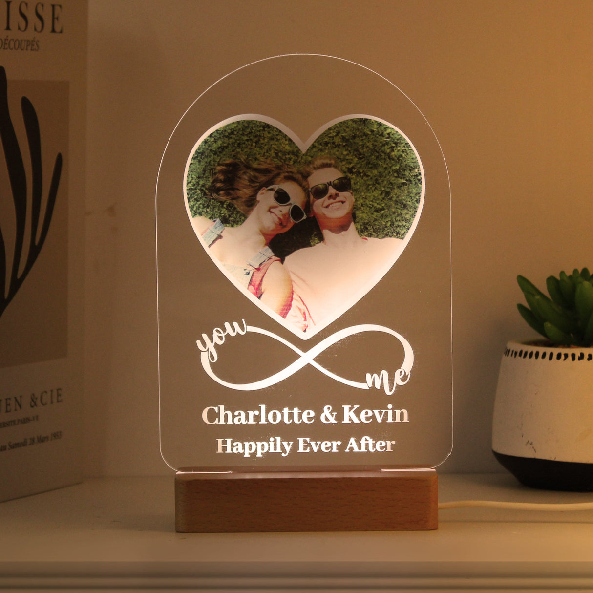 Personalised Heart Photo Upload LED Light - Shop LED Lighting At Gift Moments - 1