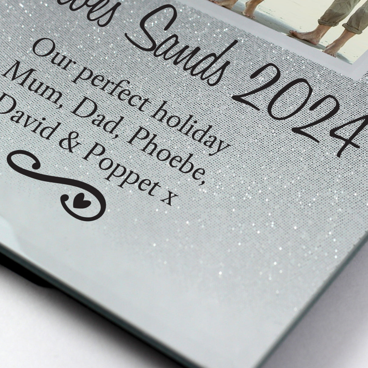 Personalised Heart & Swirl 4x4 Glitter Glass Photo Frame: 5 - Photo Frames By Gift Moments
