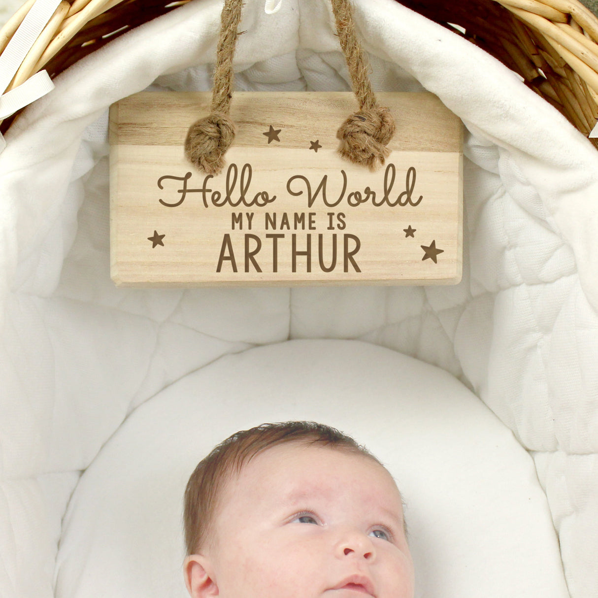 Personalised Hello World Wooden Sign: 1 - Signs & Plaques By Gift Moments