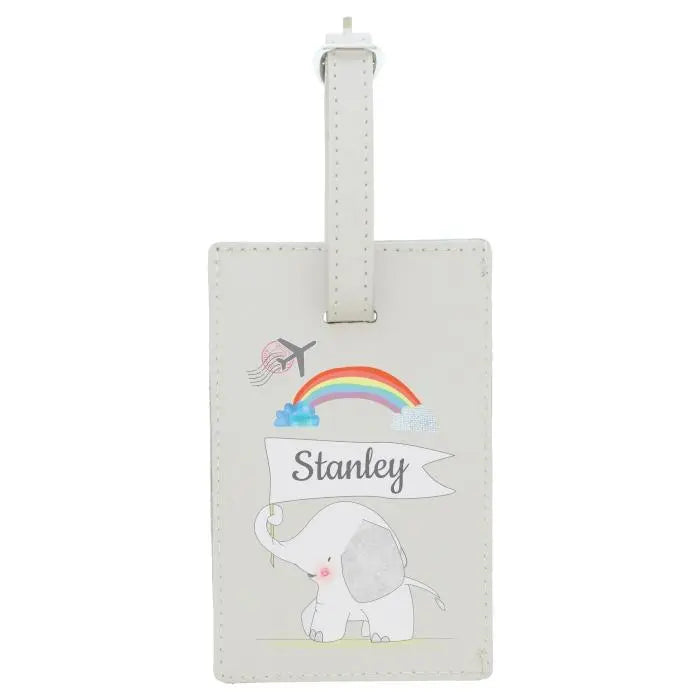 Personalised Hessian Elephant Cream Luggage Tag: 3 - Luggage Tags By Gift Moments