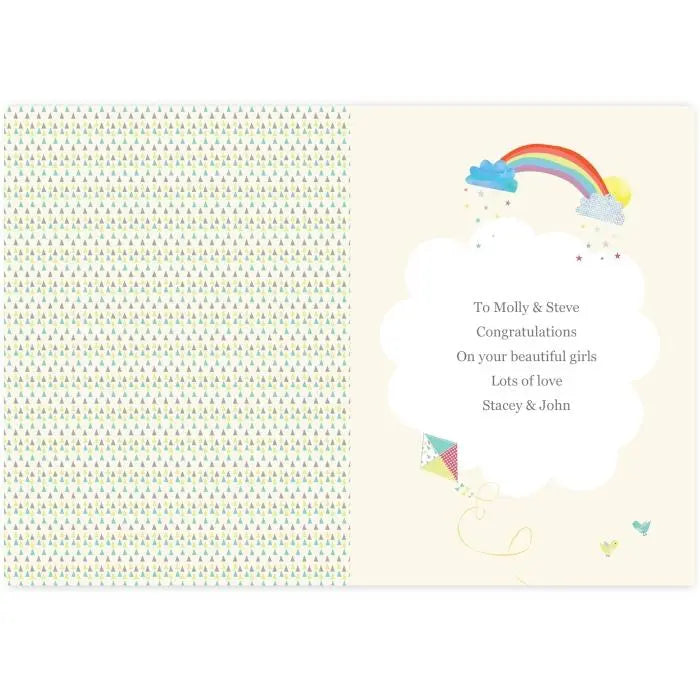 Personalised Hessian Elephant Twins Card: 4 - Greeting Cards By Gift Moments