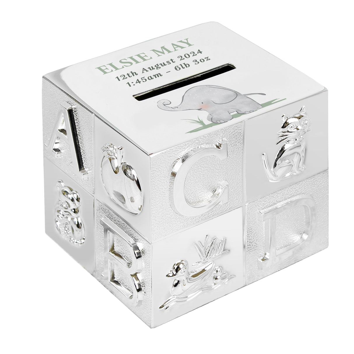 Personalised Hessian Friends ABC Money Box: 5 - Money Boxes By Gift Moments