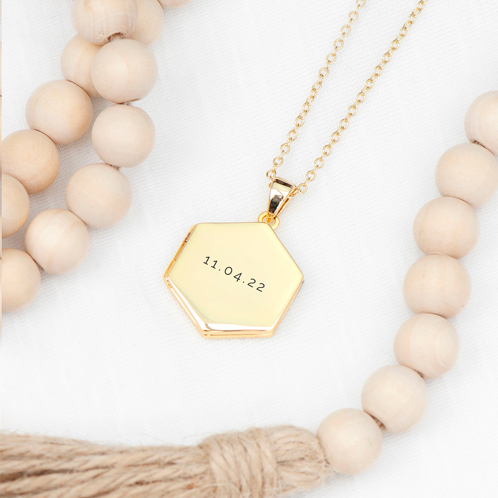 Personalised Hexagonal Photo Locket Necklaces: 10 - Necklaces By Gift Moments