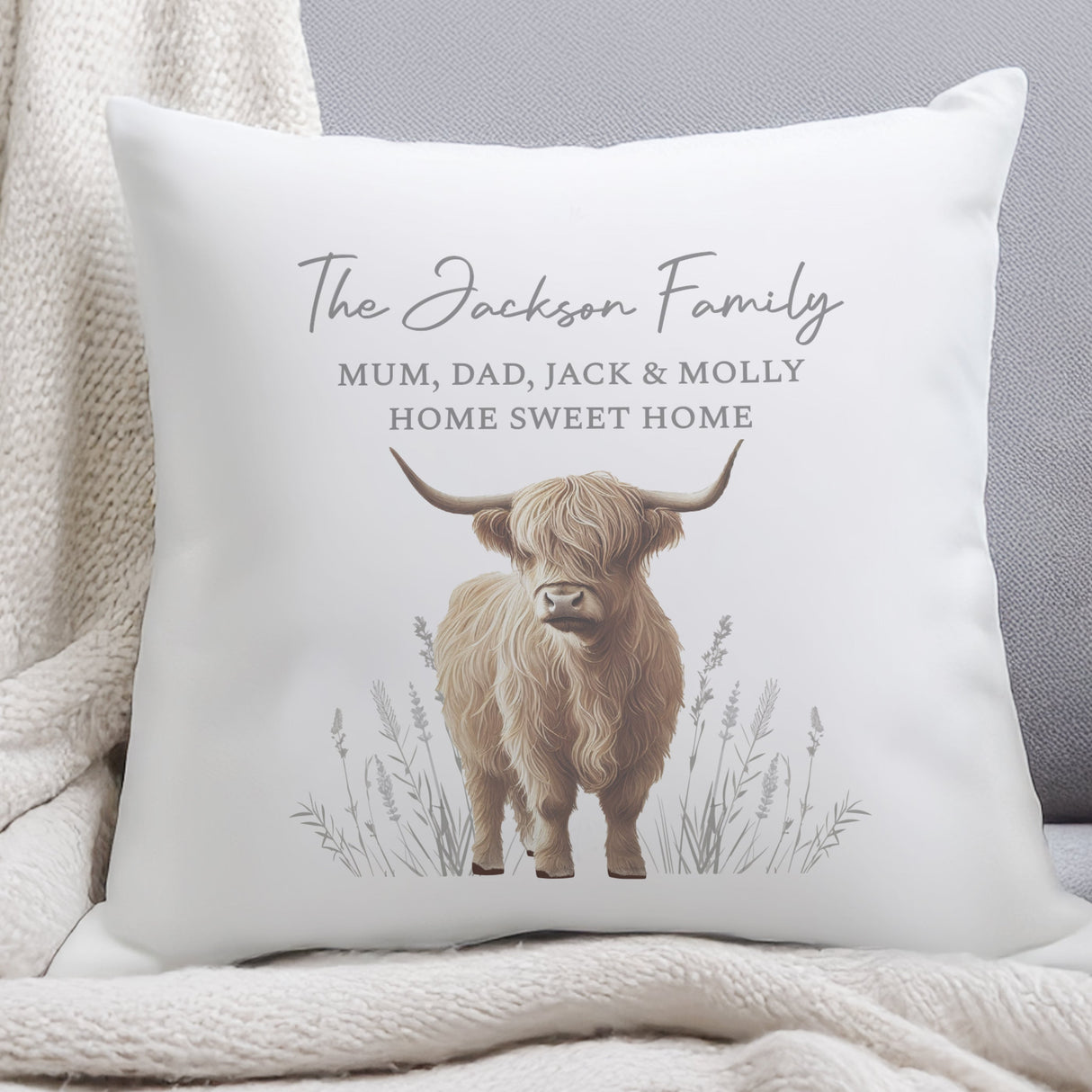 Personalised Highland Cow Cushion - Shop Cushions At Gift Moments - 1