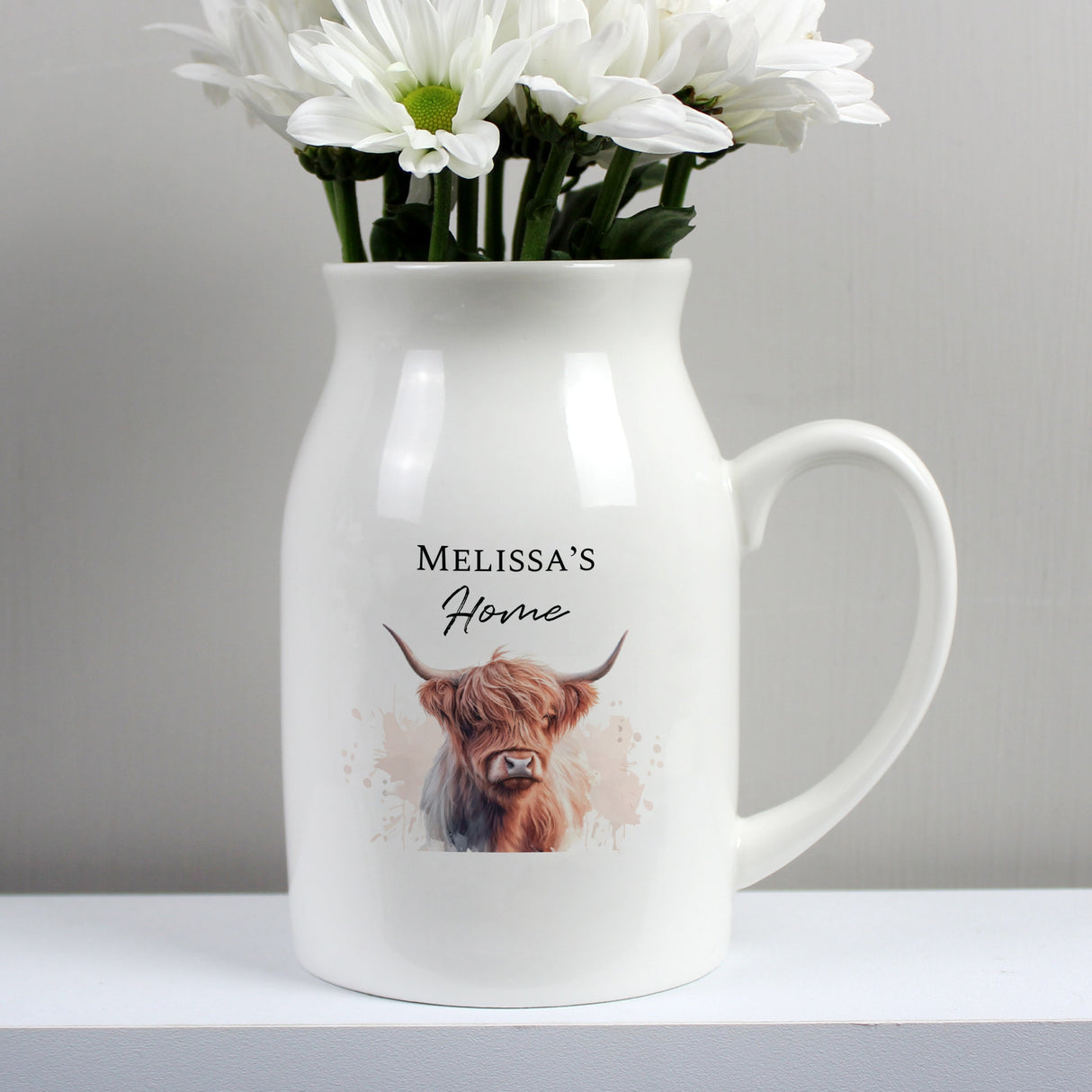 Personalised Highland Cow Flower Jug Vase - Shop Vases At Gift Moments - 4