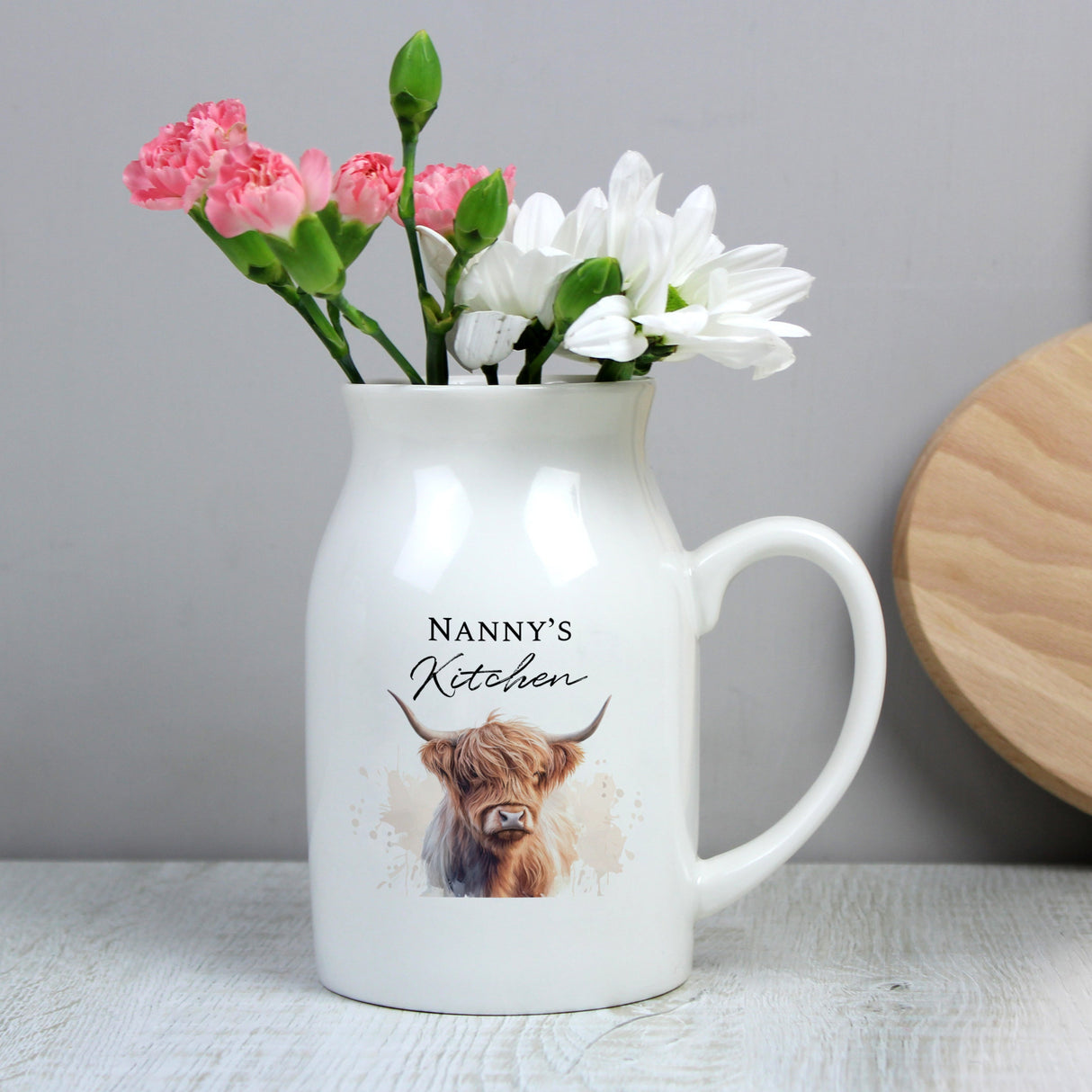 Personalised Highland Cow Flower Jug Vase - Shop Vases At Gift Moments - 2