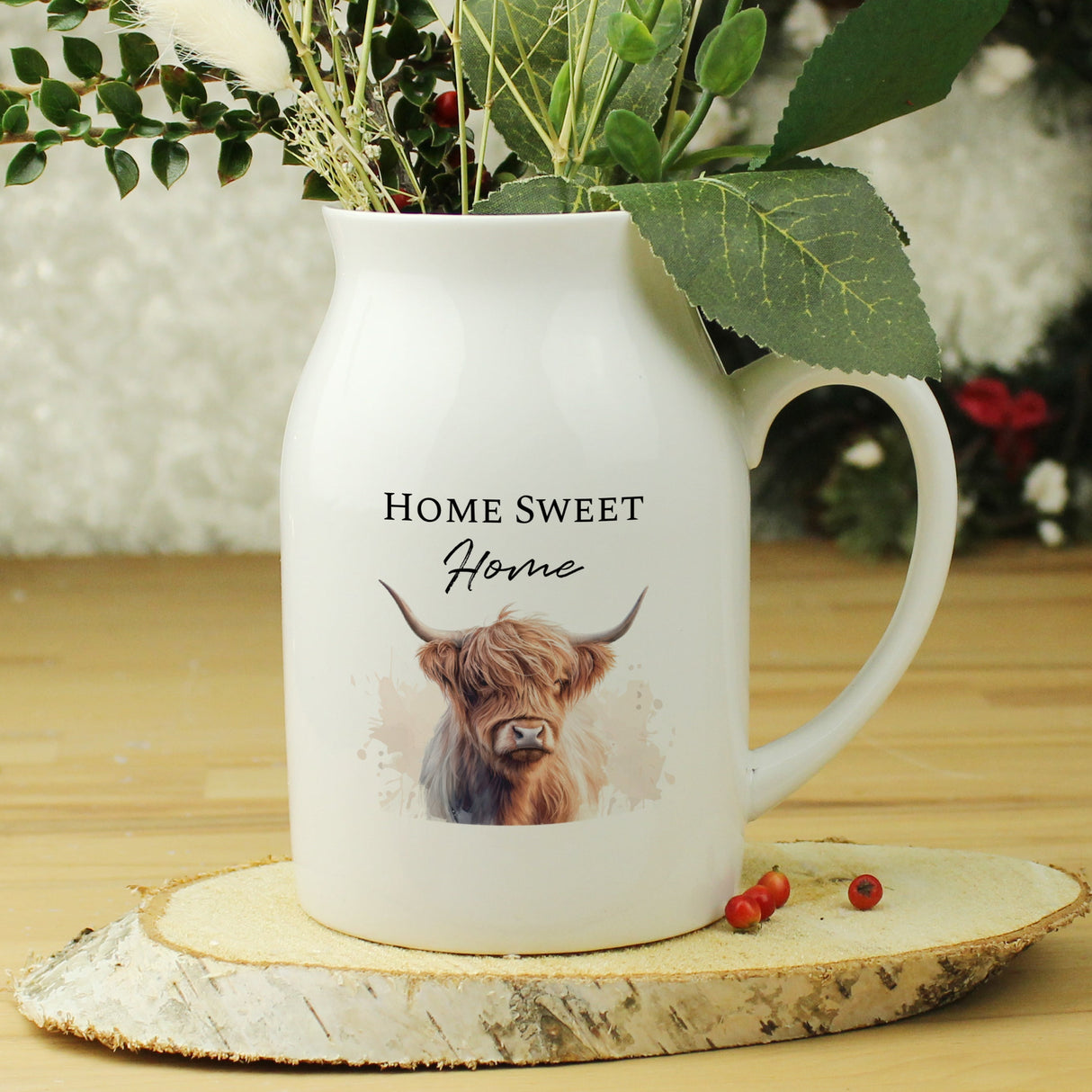 Personalised Highland Cow Flower Jug Vase - Shop Vases At Gift Moments - 3