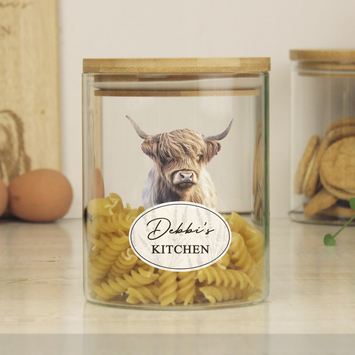 Personalised Highland Cow Glass Storage Jar - Shop Storage At Gift Moments - 2